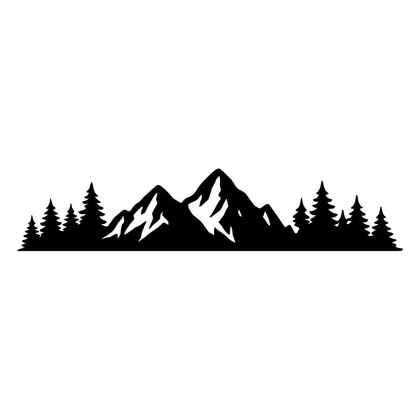 Stickers camping-car: Silhouette Montagne et For&ecirc;t
