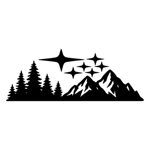 Autocollants: Forêt Montagnes Étoiles Subaru