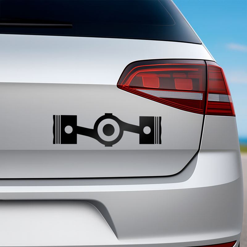 Autocollants: Moteur Boxer Subaru avec Texte 'Symmetrical AWD'