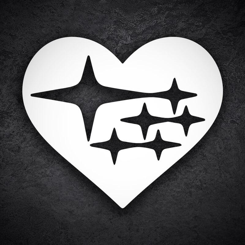 Autocollants: Cœur de Subaru