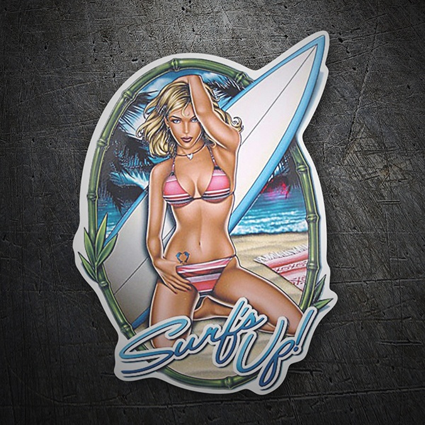 Autocollants: Surf's Up Girl