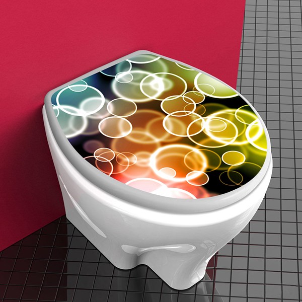 Stickers muraux: couvercle wc Cercles colorés
