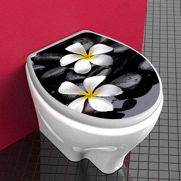 Stickers muraux: Couvercle wc fleurs frangipani