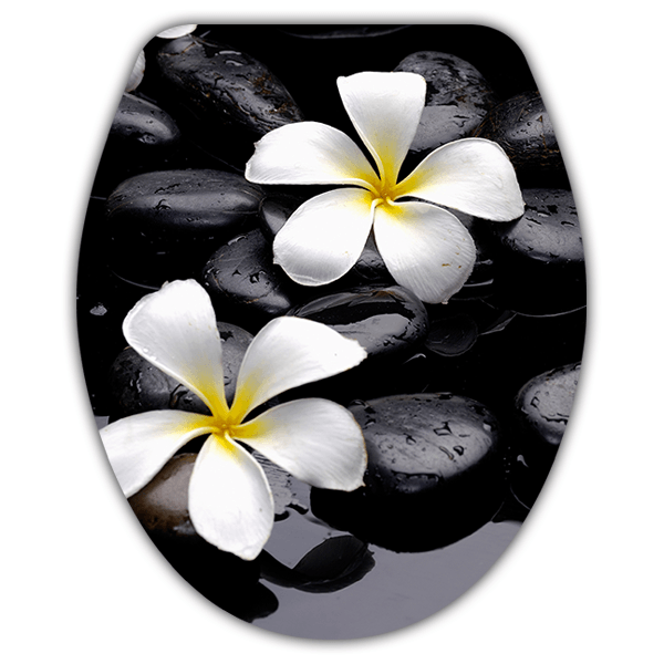 Stickers muraux: Couvercle wc fleurs frangipani