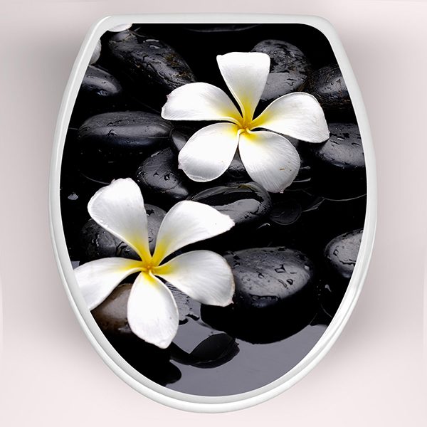 Stickers muraux: Couvercle wc fleurs frangipani