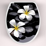 Stickers muraux: Couvercle wc fleurs frangipani 3
