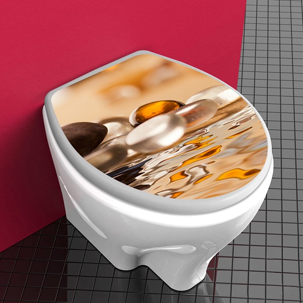Stickers muraux: Couvercle wc Pierres d’eau zen