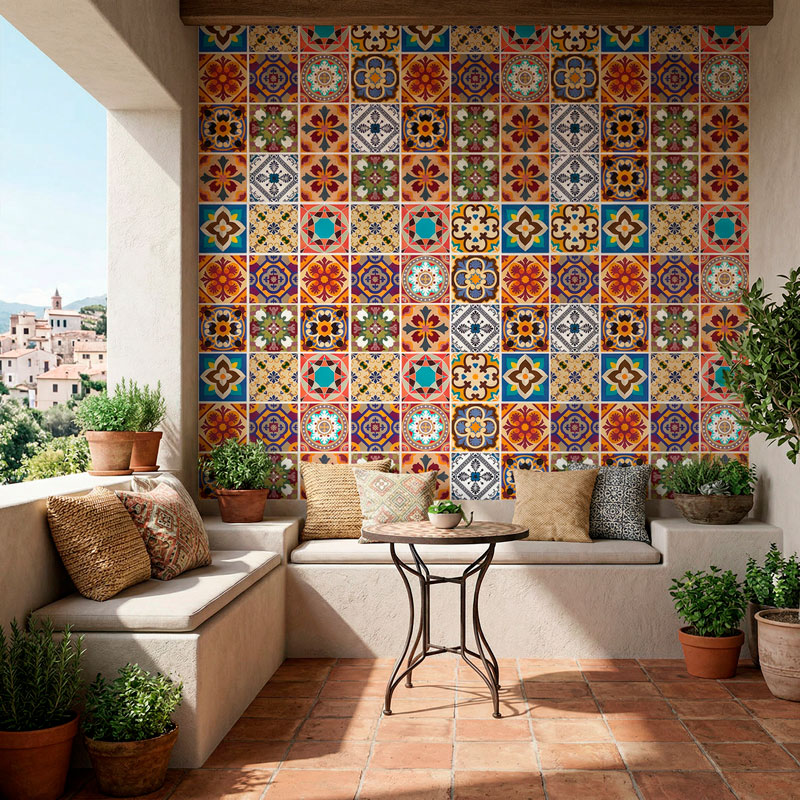 Kit 48 Stickers Carrelage Talavera 6/9