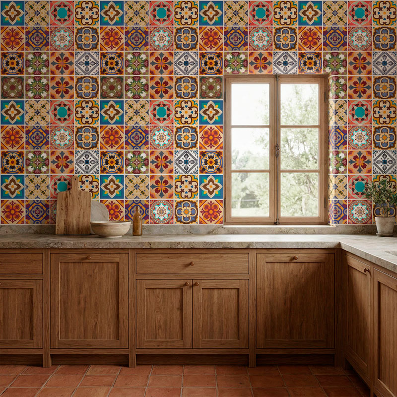 Kit 48 Stickers Carrelage Talavera 8/9