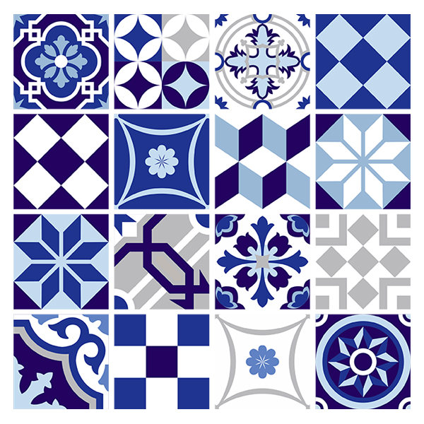Stickers muraux: Kit 48 uds Carrelage mural Bleu
