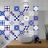 Stickers muraux: Kit 48 uds Carrelage mural Bleu 4