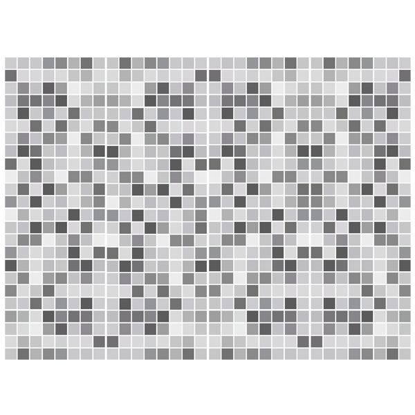 Stickers muraux: Kit 48 stickers pour Carrelage mosaïque grise