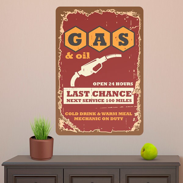 Stickers muraux: Gas & Oil Open 24 Hours