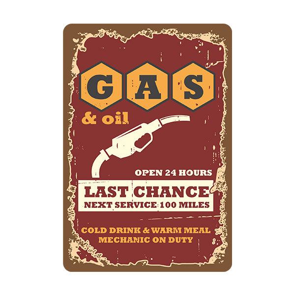 Stickers muraux: Gas & Oil Open 24 Hours