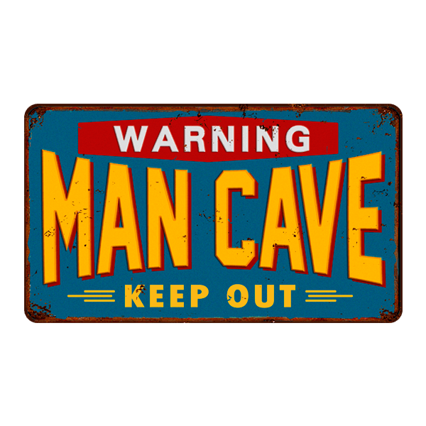 Stickers muraux: Warning Man Cave