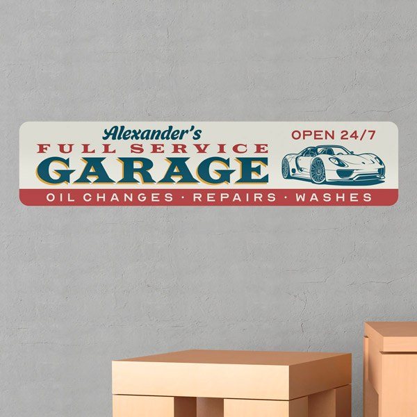 Stickers muraux: Garage Full Service Personnalisé