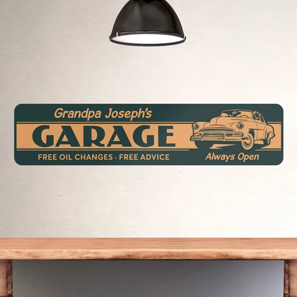 Stickers muraux: Garage Always Open Personnalisé 1