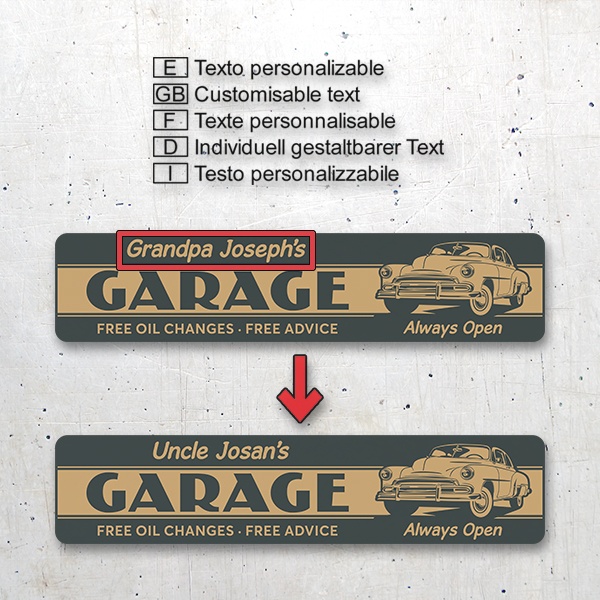 Stickers muraux: Garage Always Open Personnalisé