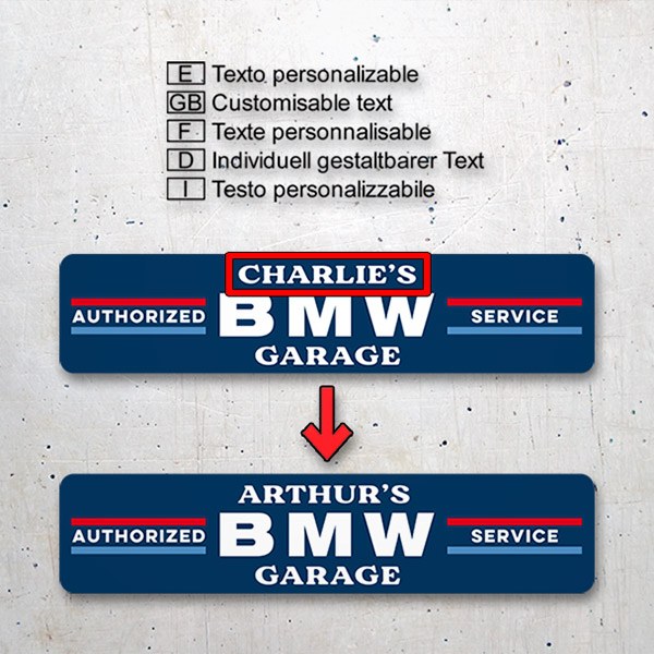 Stickers muraux: Garage BMW Personnalisé