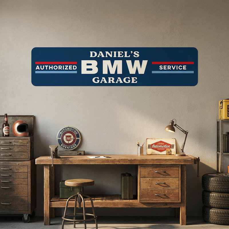 Stickers muraux: Garage BMW Personnalis&eacute;