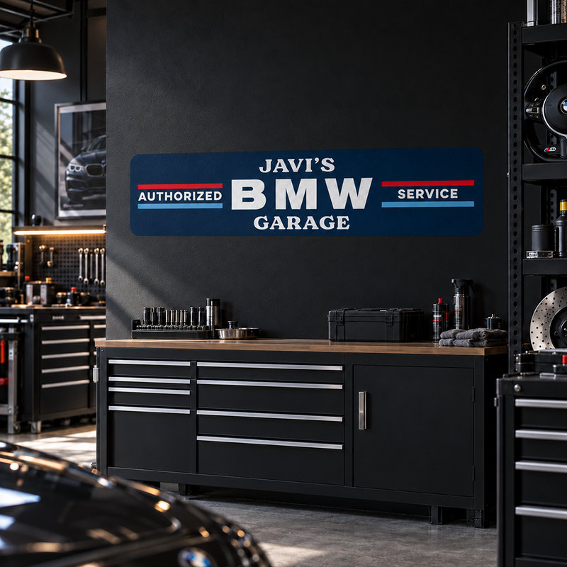 Stickers muraux: Garage BMW Personnalis&eacute;