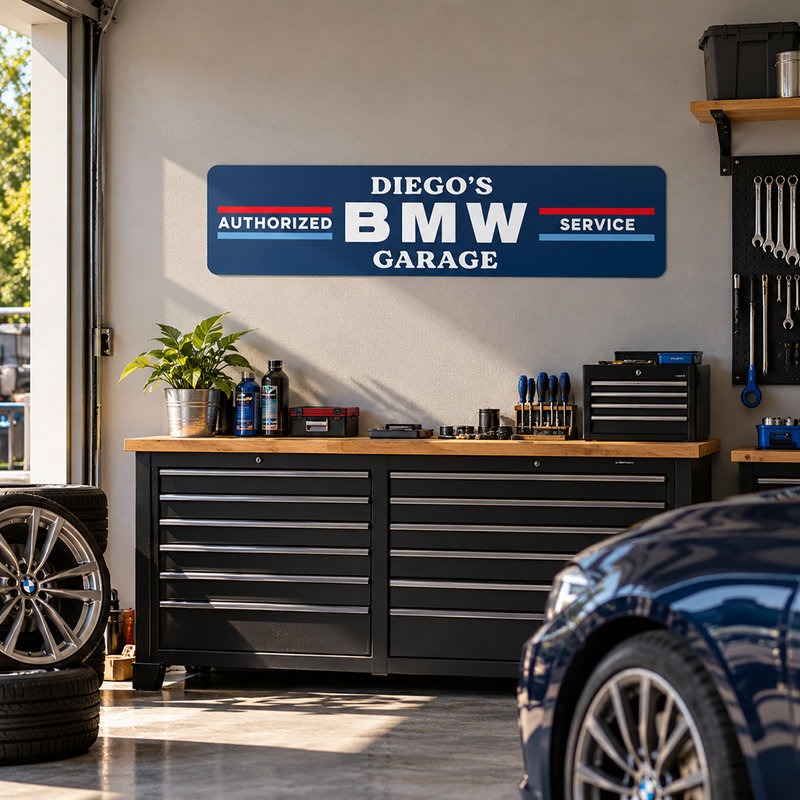 Stickers muraux: Garage BMW Personnalis&eacute;