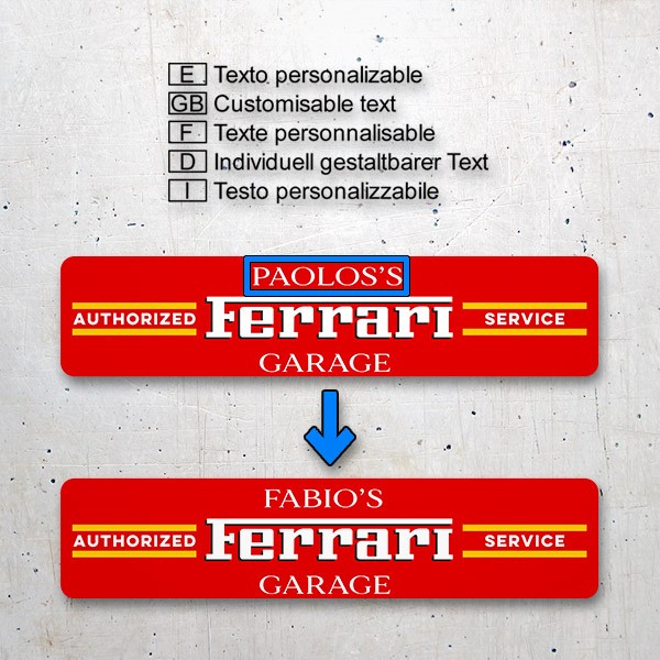 Stickers muraux: Ferrari Garage Personnalisé