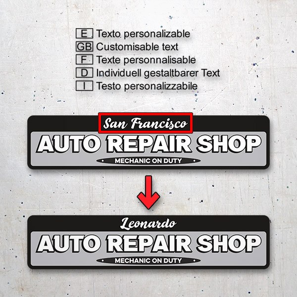 Stickers muraux: Auto Repair Shop Personnalisé