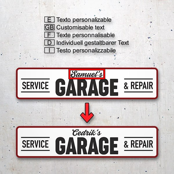 Stickers muraux: Service Garage Personnalisé