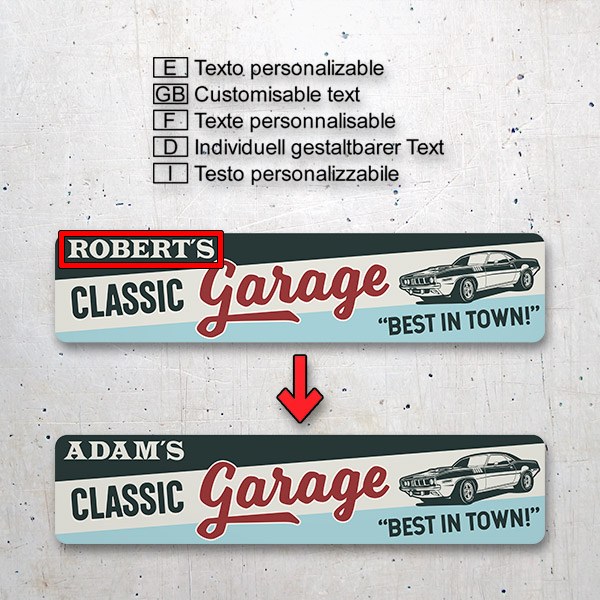 Stickers muraux: Classic Garage Personnalisé