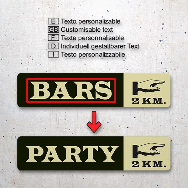 Stickers muraux: Bars 2 km