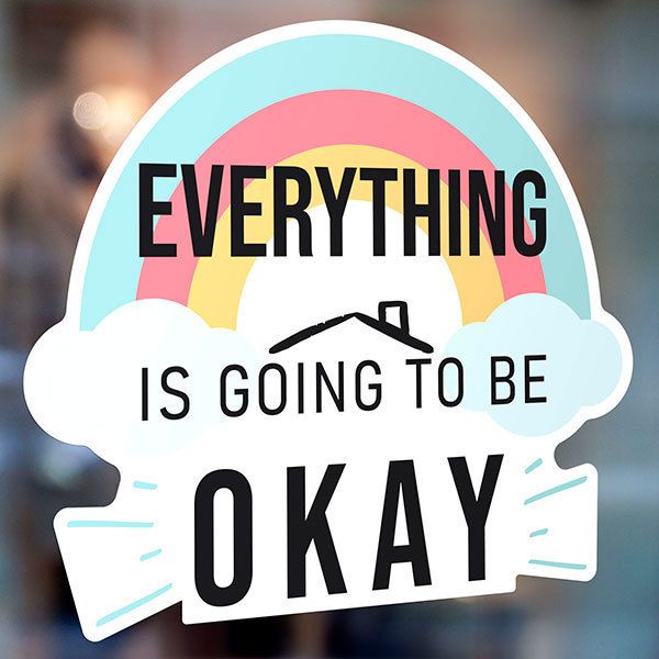 Stickers muraux: Arc-en-ciel Everything is going to be okay