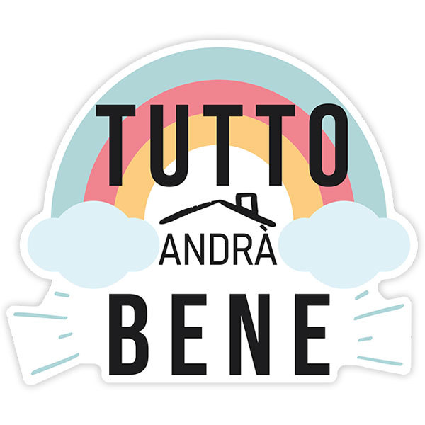 Stickers muraux: Arc-en-ciel Tutto andrà bene