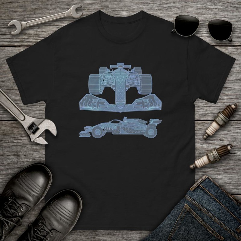 T-shirts: T-shirt Schéma 3D Voiture de Formule 1