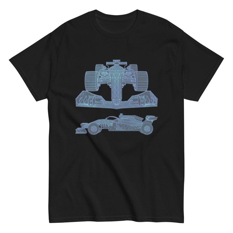 T-shirts: T-shirt Schéma 3D Voiture de Formule 1