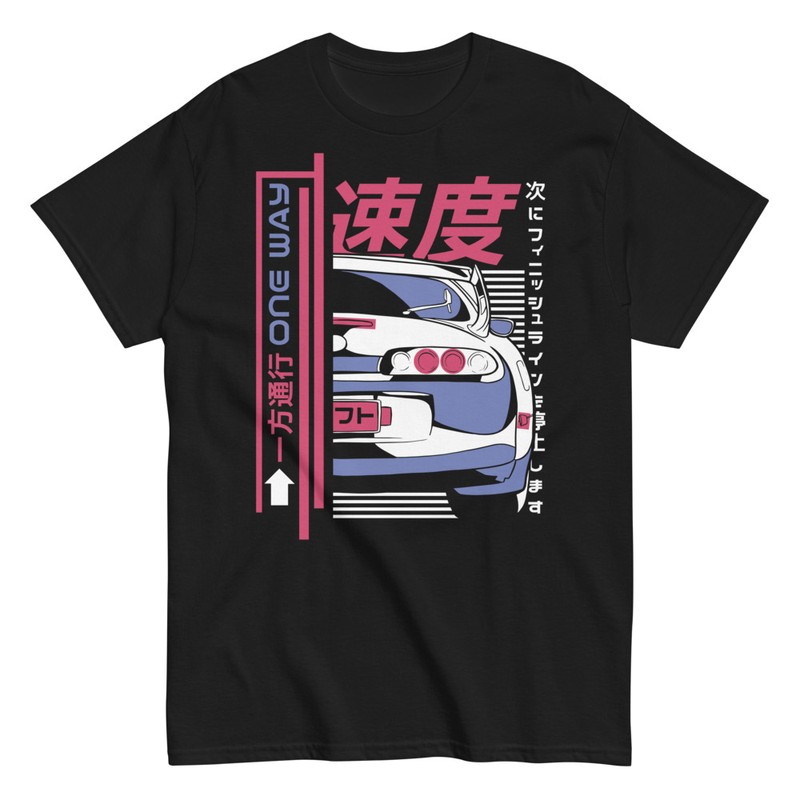 T-shirts: T-shirt Voiture Tuning Drifting avec Lettres Kanji