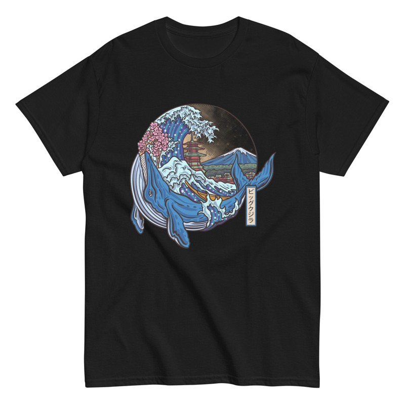 T-shirts: Baleine et Vague Paysage Japonais