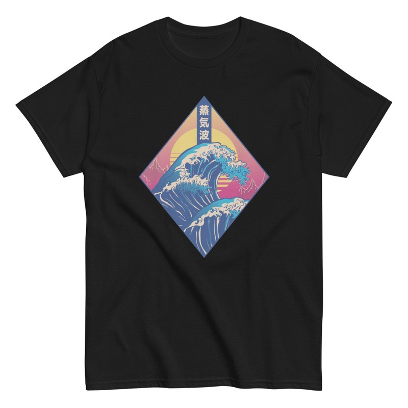 T-shirts: T-shirt Vaporwave Vague de Kanagawa Vintage Losang