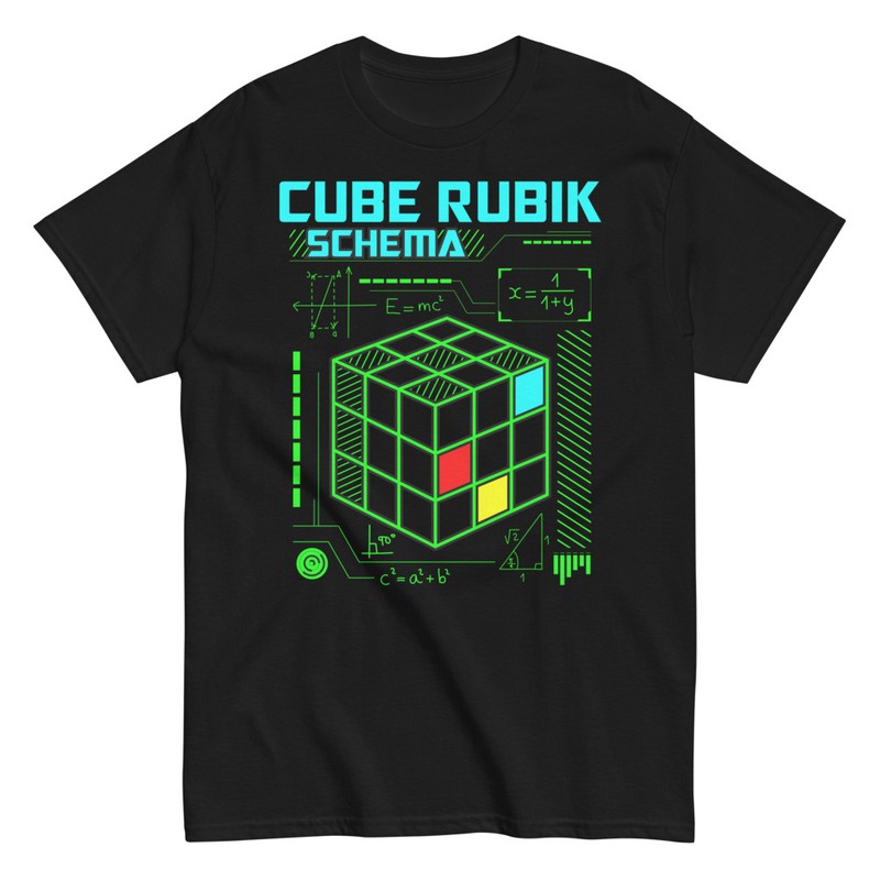 T-shirts: Schéma Néon Cube Rubik
