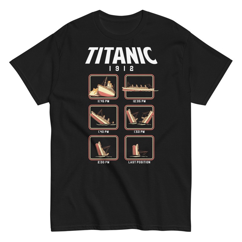 T-shirts: T-shirt Titanic 1912 avec Positions de Naufrage
