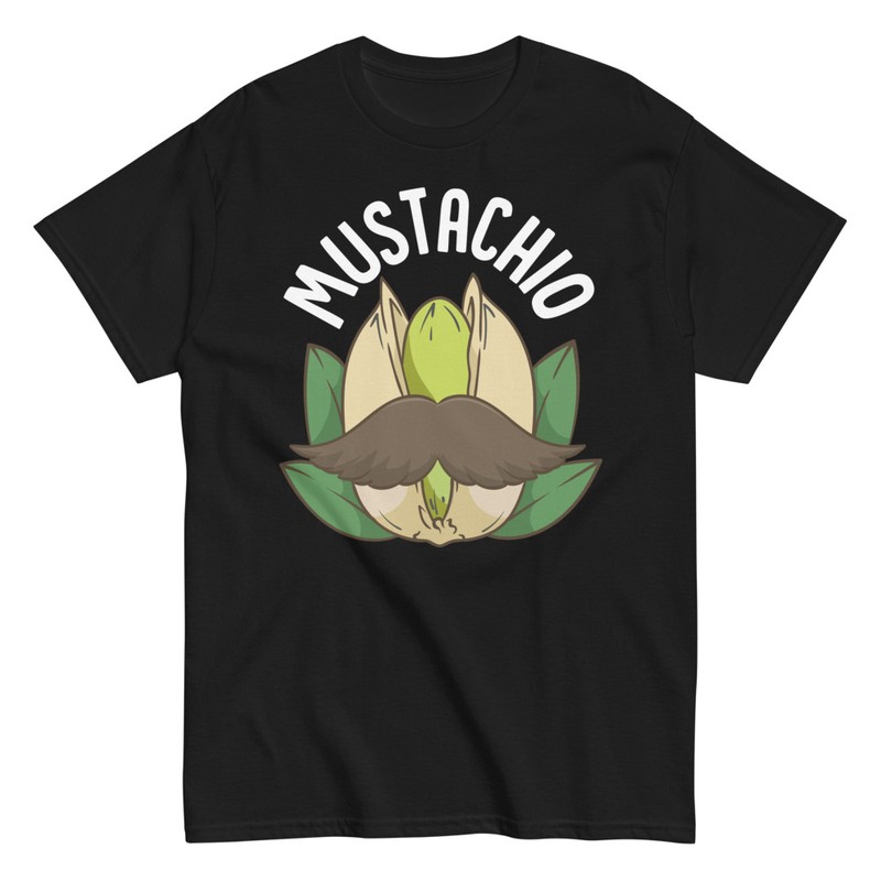 T-shirts: T-shirt pistache avec moustache amusante