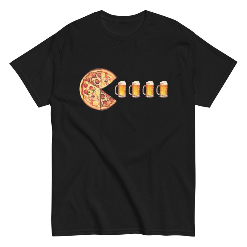 T-shirts: Pac-Man Pizza et Bières