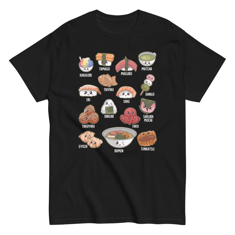 T-shirts: Types de Sushi Kawaii