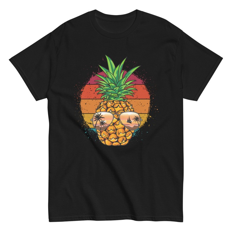 T-shirts: Ananas Estival Lunettes Vintage