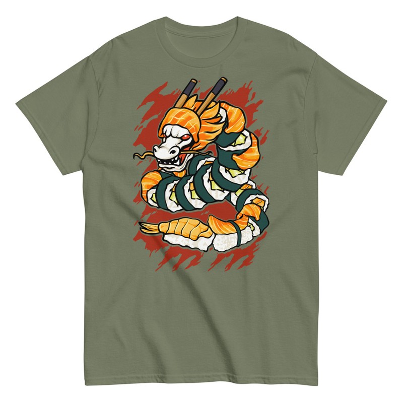 T-shirts: Dragon Sushi Saumon Oriental
