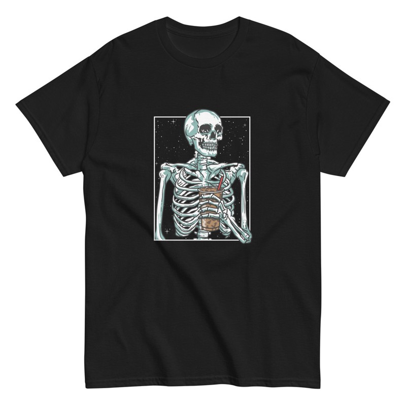 T-shirts: Squelette Buvant Café Glacé