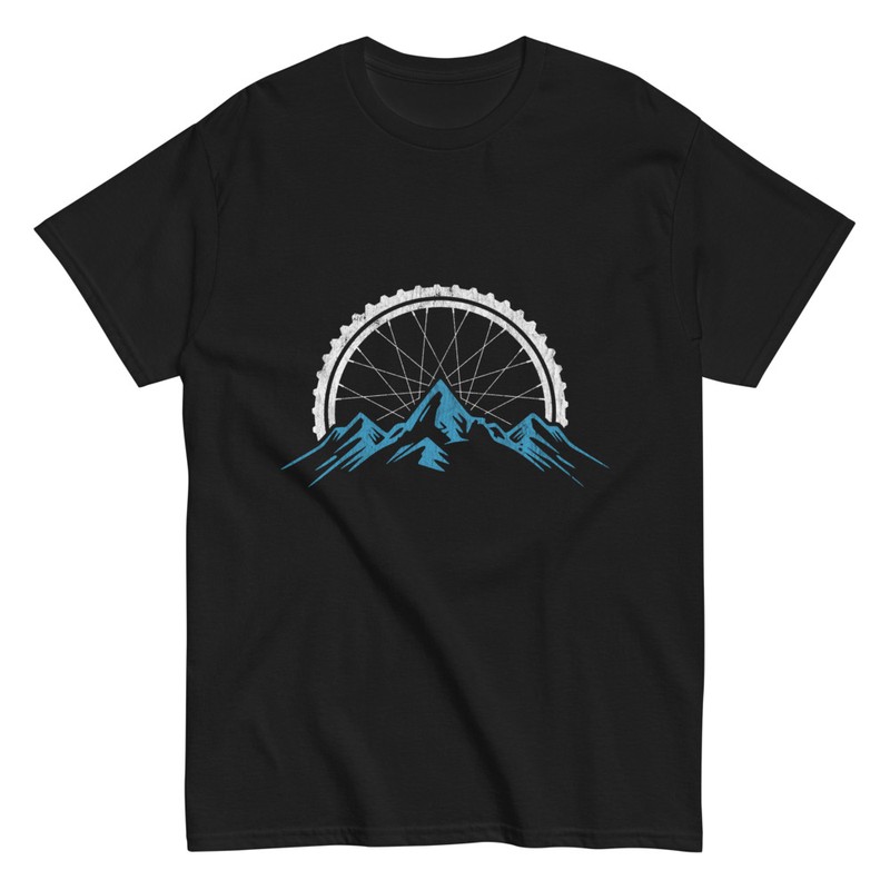 T-shirts: Roue de Vélo et Montagnes