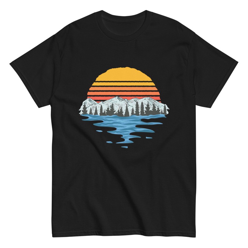 T-shirts: Coucher de Soleil sur le Lac de Montagne