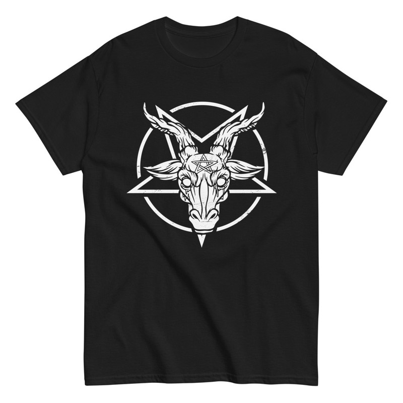 T-shirts: Chèvre Démon Pentagramme Blanc Halloween