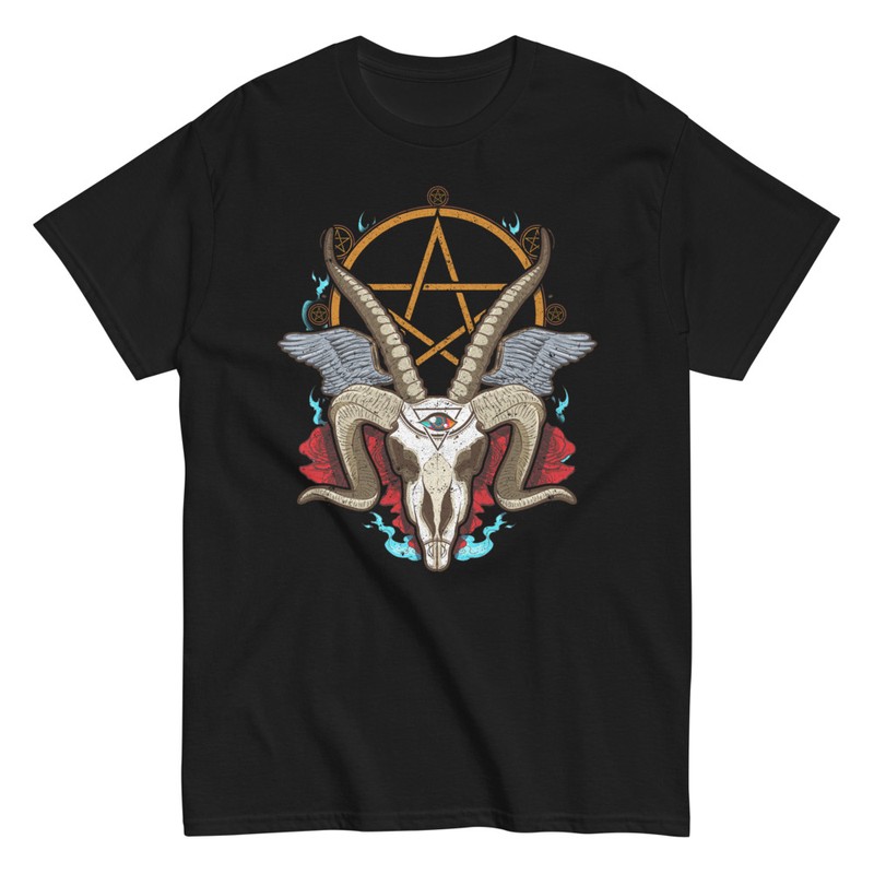T-shirts: Chèvre Baphomet Mystique avec Pentagramme